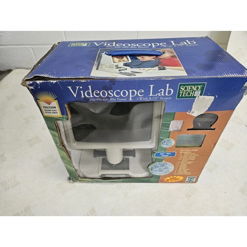 SCIENCE TECH VIDEOSCOPE LAB 36687 WITH 20X-40X 80x POWER PCS 8.75